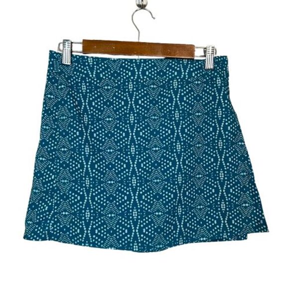 RIP SKIRT Hawaii S Ikat Printed Blue Teal True Wrap Casual Skirt - Picture 1 of 6